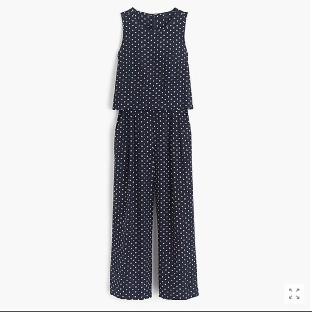 Jcrew silk polka dot jumpsuit!